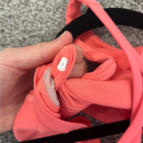 Lululemon Wunder high neck longline sports bra size 8 coral medium support - Picture 2 of 6